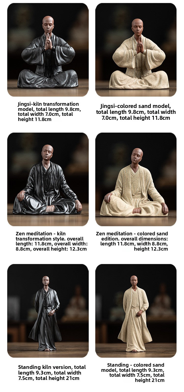 zensoullab Zen Purple Clay Little Monk Tea Pet Figurine Character Tea Ceremony Tea Room Tea Space Desktop Tea Table Tea Set Tea Table Decoration
