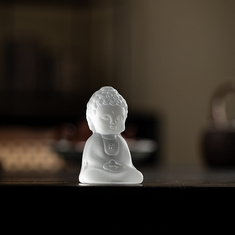 zensoullab Ancient Glazed Little Monk Tea Pet Ornament Zen Glass Buddha Figurine Kung Fu Tea Set Tea Tray Accessories