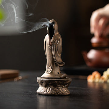 zensoullab Zen Style Formless Mini Incense Burner for Home Indoor Small Disc Incense Burner Tea Room Desktop Antique Incense Burner Small Ornament
