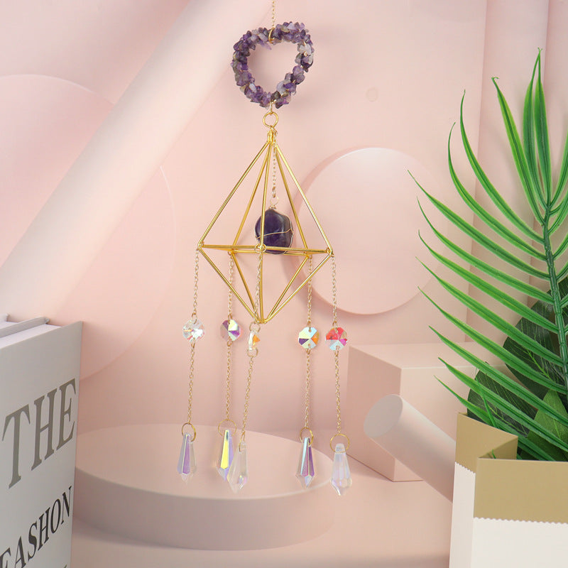 zensoullab Sun Catcher Crystal Air Frame Heart Pendant Light Garden Decoration Pendant Light Crystal Hanging Ornament