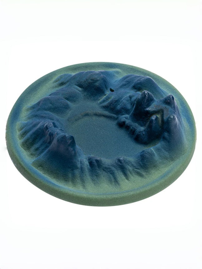 Zensoullab Thousand-Li Landscape Ceramic Wire Incense Holder Backflow Incense Burner Home Indoor Incense Burner Zen Study Tea Table Incense Holder Ornaments