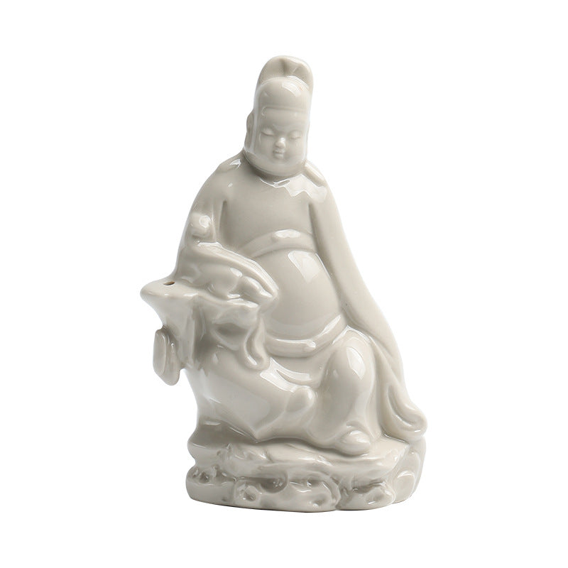 Zensoullab Creative New Chinese Ceramic Small Wenchang Incense Burner Decoration Home Indoor Decoration Sandalwood Incense Incense Ceremony Incense Holder