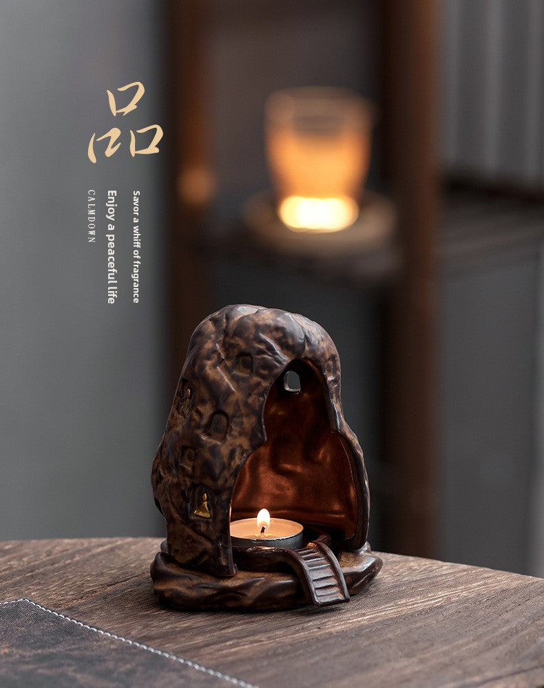 Zensoullab Classical Dunhuang Incense Coil Burner Vintage Ceramic Candle Holder Household Multi-Purpose Indoor Small Xiangyun Incense Burner Sandalwood Agarwood Seats