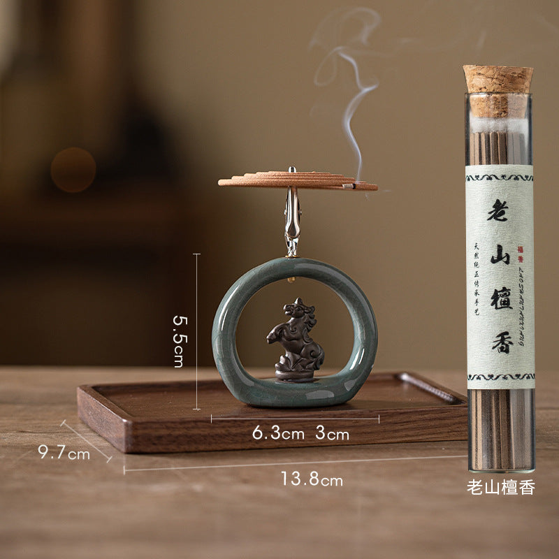 zensoullab Zen Style Small Monk Incense Holder Creative Dual-use Coil Incense Burner Incense Burner for Home Indoor Sandalwood Agarwood Incense Burner Ornament