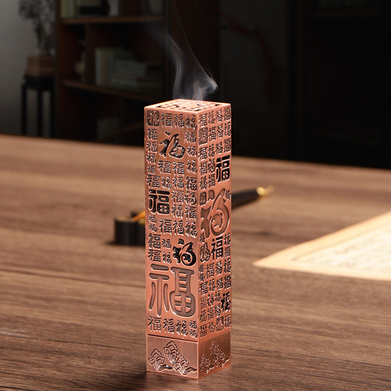 zensoullab Zen Vertical Incense Burner Hollow Incense Holder Baifu 10.5cm Incense Tube Sandalwood Incense Burner Tea Ceremony Incense Decoration