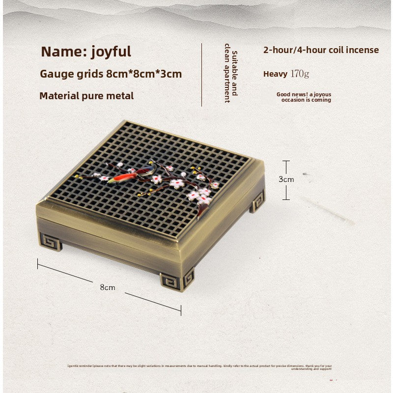 zensoullab Joyful Square Incense Burner for Home Indoor Enamel Color Incense Burner Tea Ceremony Incense Decoration
