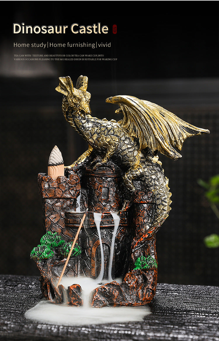 zensoullab Fake Mountain Water Flowing Wealth Ornament Home Desktop Resin Decoration Gift Housewarming Opening Living Room Wealth-Attracting Backflow Incense Burner