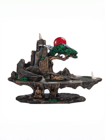 zensoullab Zen Large Backflow Incense Burner Pastoral Resin Sandalwood Burner Home Living Room Indoor Backflow Incense Ornament Pastoral Style