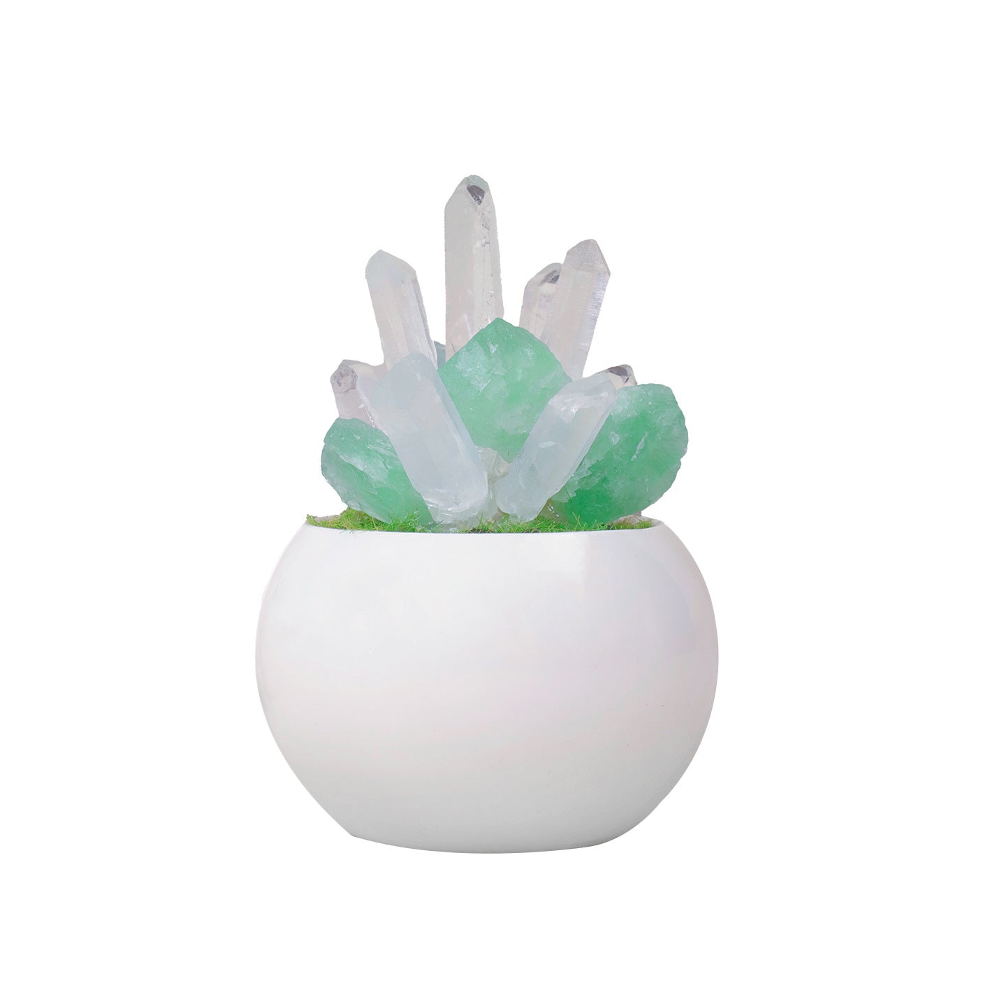 zensoullab Natural Crystal Raw Stone Mineral Potted Plant Artificial Crystal Column Fluorite Ornament Creative Desktop Aroma Stone Hot Sale