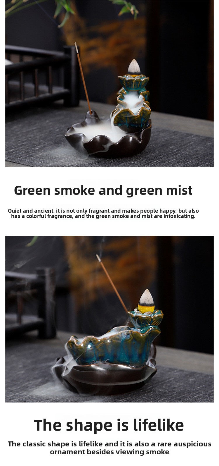zensoullab Backflow Incense Burner Creative Home Decor Ceramic Burner Craft Pisces Backflow Kiln Change Ornamental Special Offer
