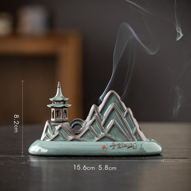 zensoullab Ceramic Incense Burner Sandalwood Burner Incense Box Incense Holder Incense Stick Agarwood Sandalwood Incense Burner Home Indoor Incense Home Decor