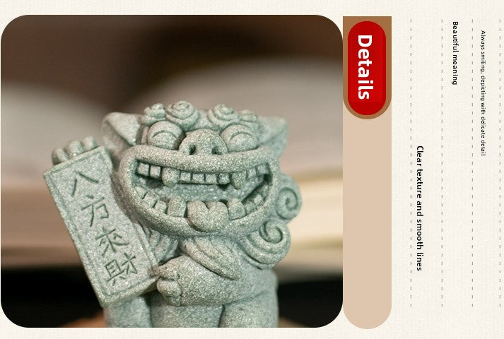 zensoullab Chinese Style Fortune-Bringing Lucky Beast Lion Desktop Creative Home Decoration Tea Pet Fish Tank Landscape Ornament Decoration