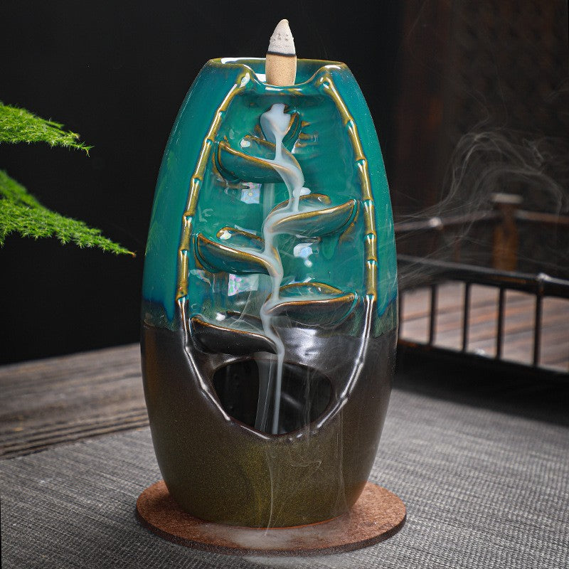 zensoullab Backflow Incense Burner Left and Right Fengyuan Kiln Change Antique Incense Large Home Creative Ornament Home Decor