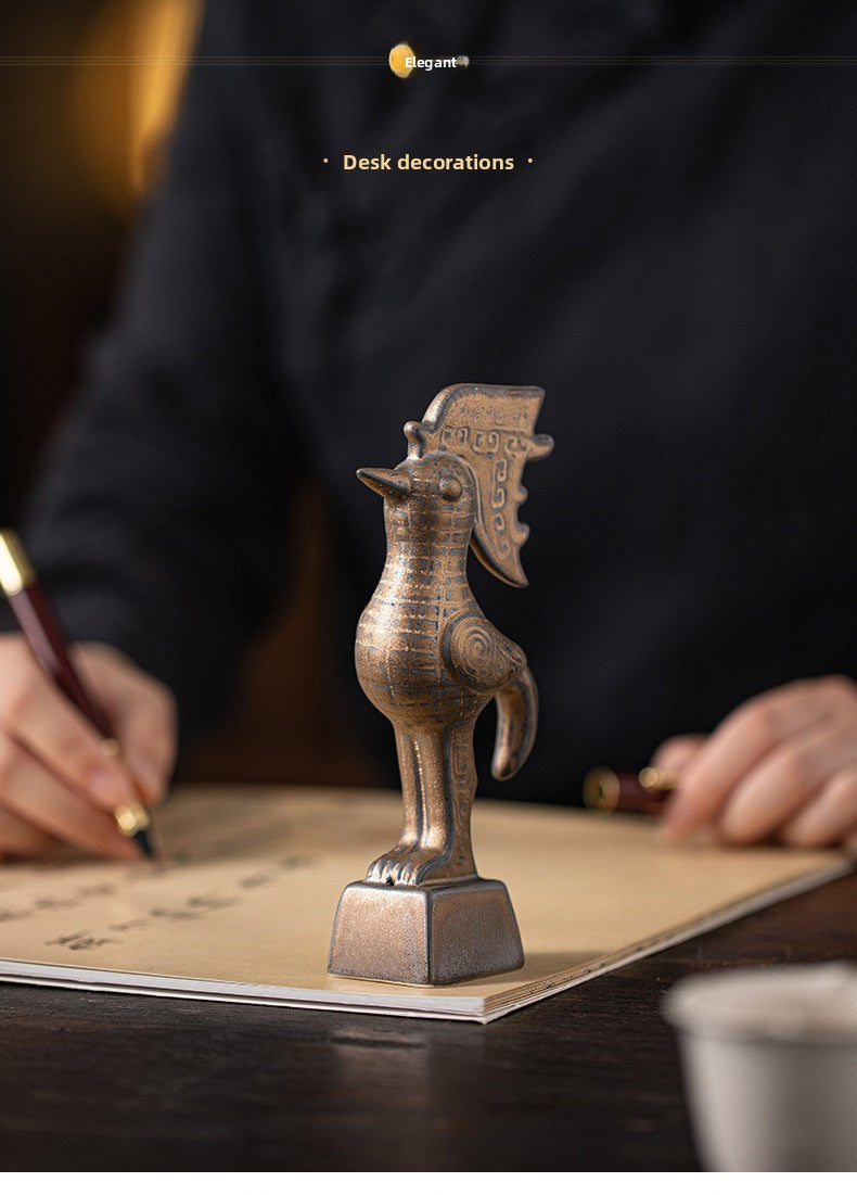 zensoullab Cultural and Creative Handicraft Ceramic Sanxingdui Sun Bird Incense Burner Incense Holder Incense Stick Holder Incense Ceremony Ornament Creative Gift Aromatherapy Burner