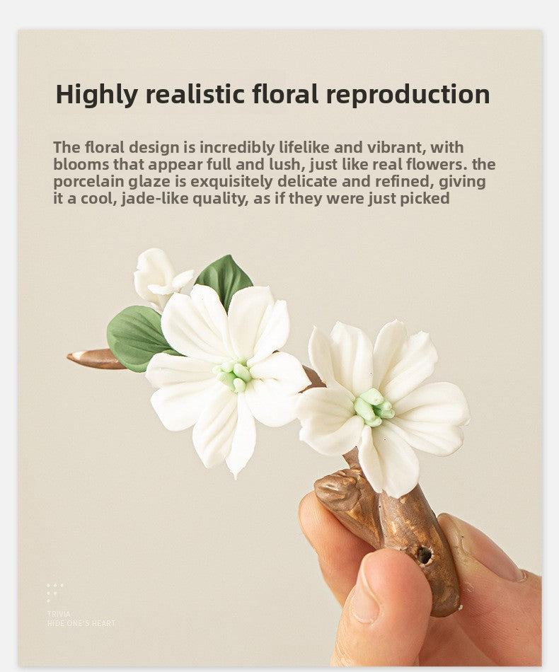 zensoullab Ceramic Apple Blossom Incense Holder