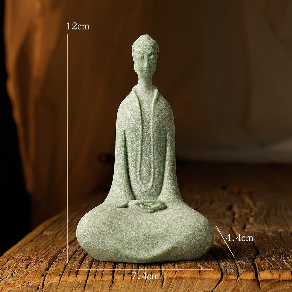 zensoullab Large Desktop Chinese Style Buddha Figurine Micro Landscape Fish Tank Landscaping Rockery Gardening Desktop Ornament Tea Pet Incense Decoration