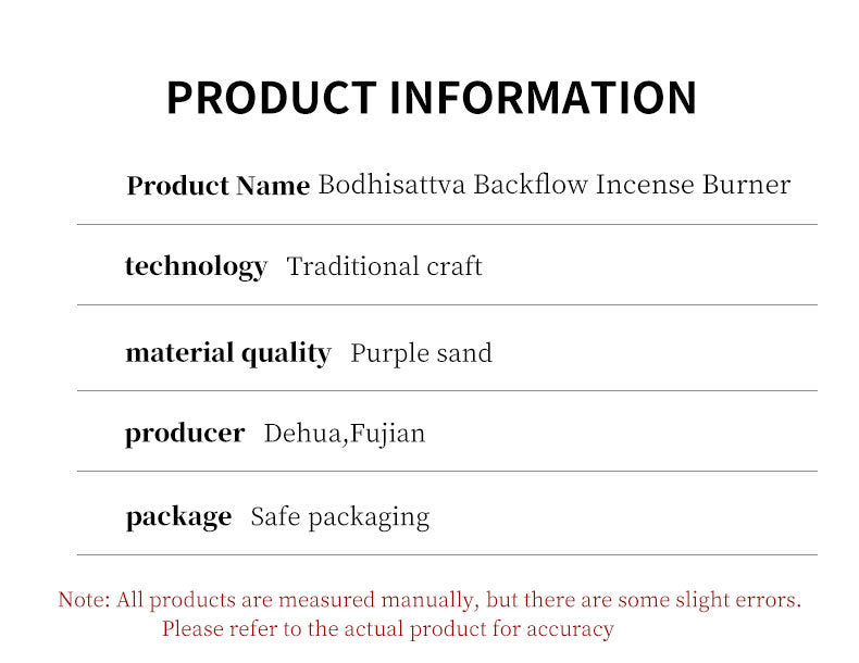 Purple Clay Backflow Incense Burner Creative Guanyin Sandalwood Agarwood Backflow Incense Burner Home Craft Ornament