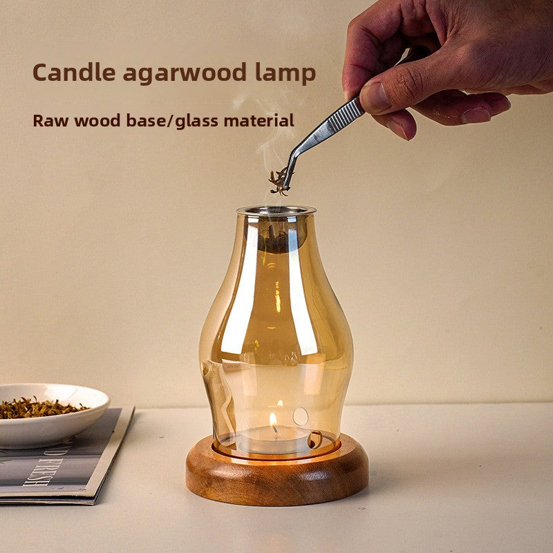 zensoullab Fireproof Candle Incense Burner Agarwood Wood Chips Aromatherapy Lamp Glass Incense Burner Glass Candle Holder Aromatherapy Lamp