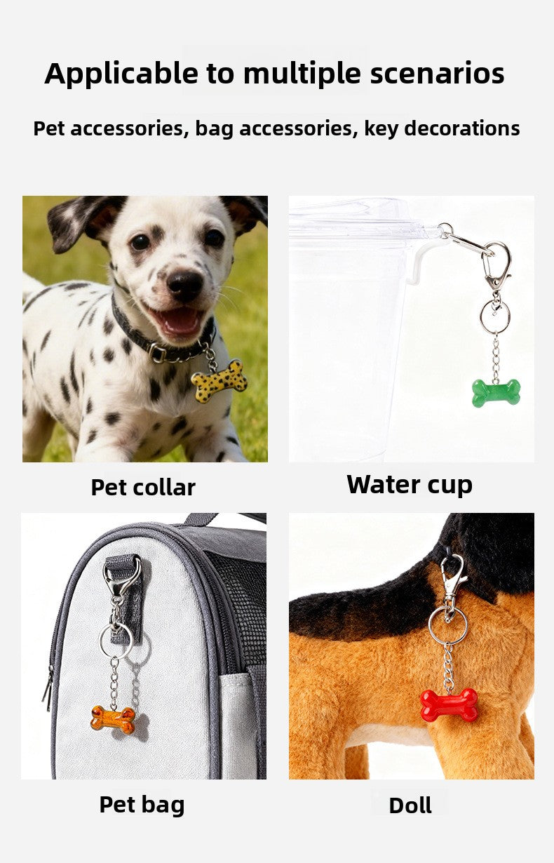 zensoullab Natural Crystal Bone Pet Dog Cat Pendant Purple Pink White Crystal Keychain Bag Charm Golden Retriever Pug