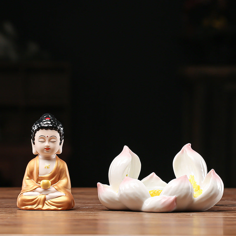 Zensoullab Creative Boutique Handicrafts Ceramic Classical Buddha Statue Buddha Buddha Guanyin Bodhisattva Chinese Household Car Safety Ornaments