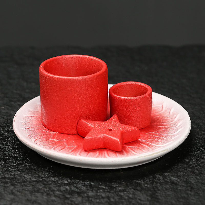 Ceramic Aromatherapy Candle Holder Aromatherapy Burner Simple Nordic Style Candle Cup Atmosphere Decoration Sage Holy Wood Plate