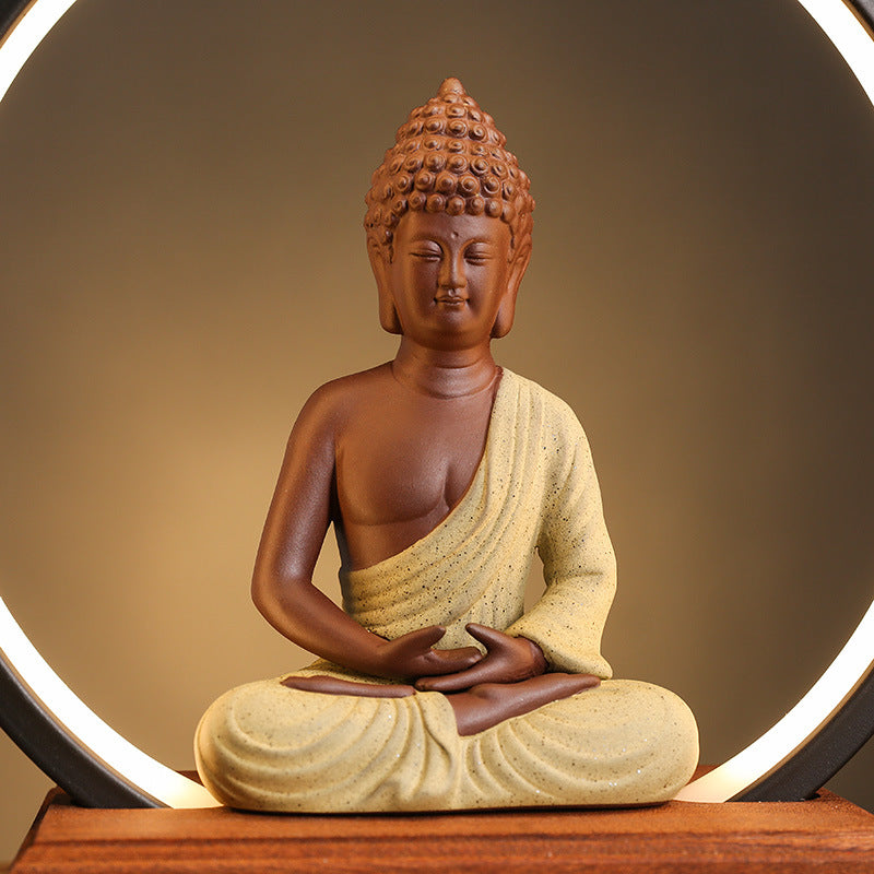zensoullab Backflow Incense Burner Indoor Incense Creative Zen Buddha Sandalwood Agarwood Tea Ceremony Entrance Living Room Ceramic Lamp Ring Ornament
