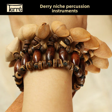 zensoullab Derui Musical Instruments African Hand Bell Plant Fruit Bell String Bell Bracelet Anklet Accompaniment Yoga Healing Small Musical Instrument