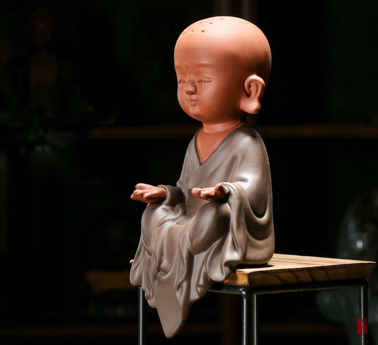 zensoullab Yunshang Chinese Zen Monk Gift Ceramic Ornament Classical Craft Tea Ceremony Home Decoration Zisha
