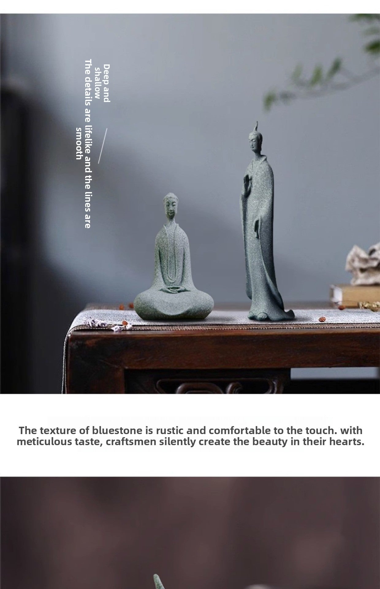 zensoullab Desktop Chinese Style Northern Wei Dynasty Buddha Statue Buddha Micro Landscape Fish Tank Landscaping Rockery Desktop Ornament Tea Pet Incense Decoration