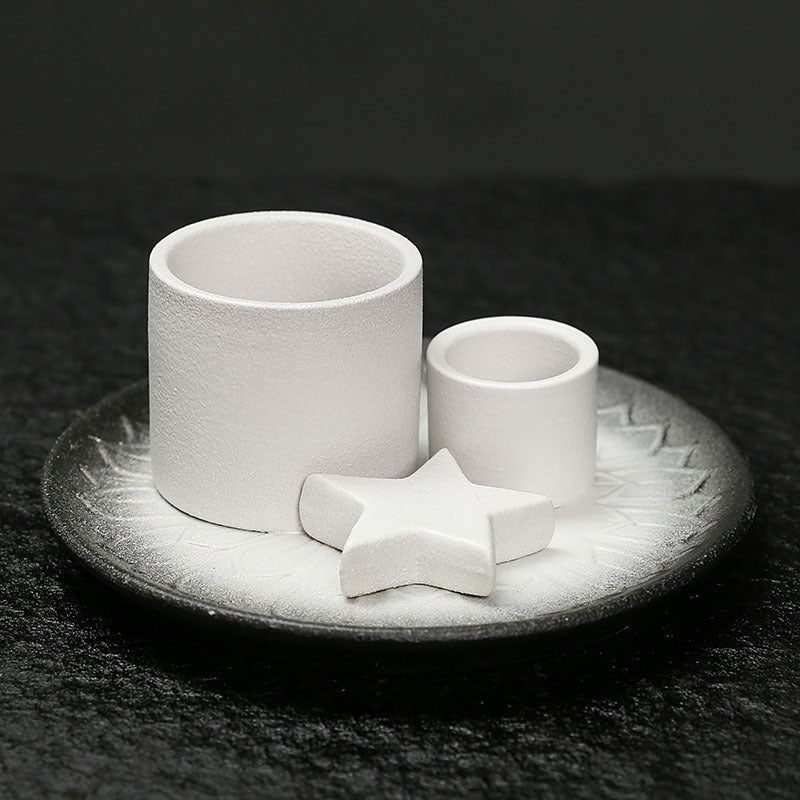 Ceramic Aromatherapy Candle Holder Aromatherapy Burner Simple Nordic Style Candle Cup Atmosphere Decoration Sage Holy Wood Plate