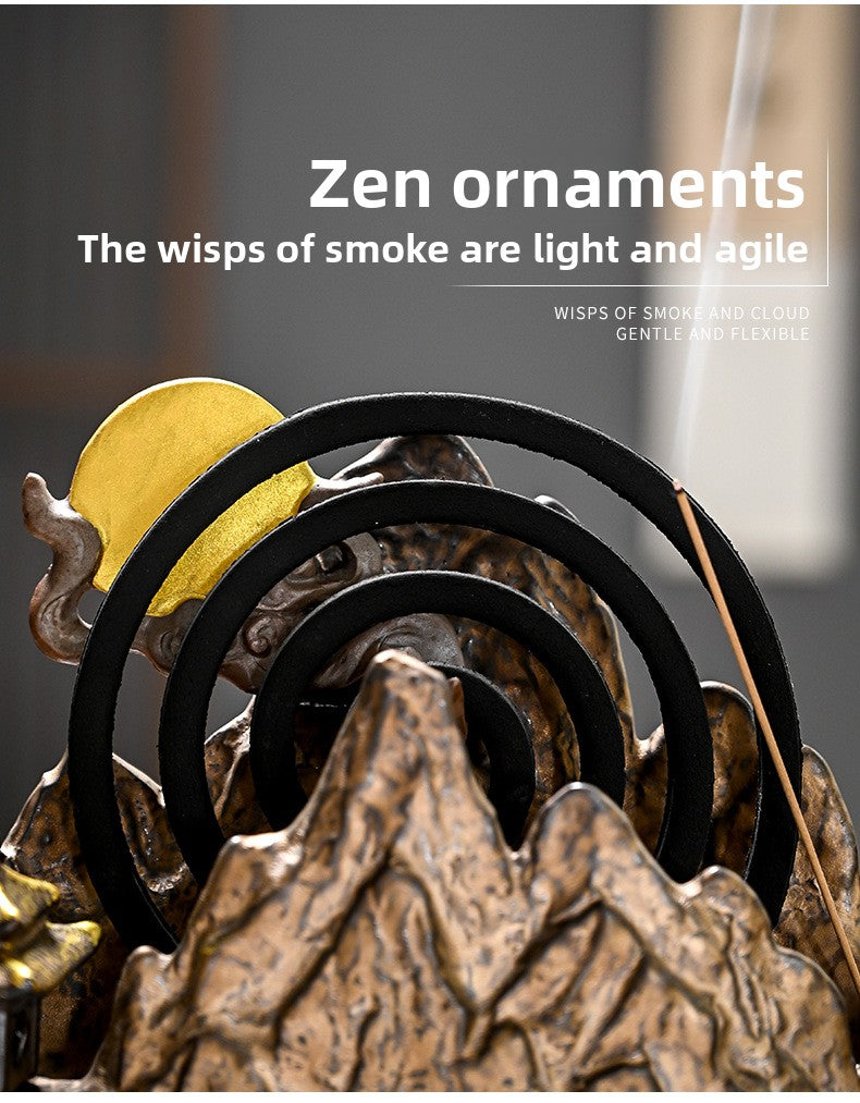 zensoullab Creative Ceramic Large Incense Burner Antique Style Home Indoor Incense Tea Ceremony Incense Holder Sandalwood Agarwood Mosquito Coil Burner