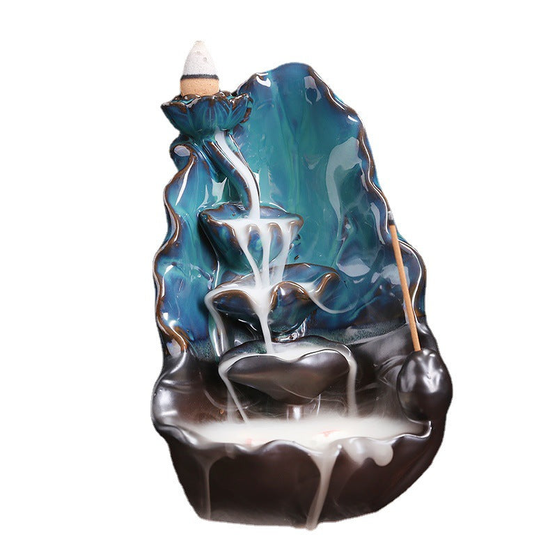 Amazon Ceramic Lotus Backflow Incense Burner Creative Blue Lotus Backflow Aromatherapy Burner Home Decor