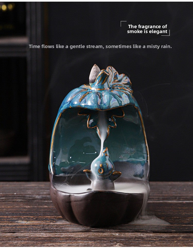 zensoullab Ceramic Beauty Statue Backflow Incense Burner Creative Beauty Elephant Sandalwood Burner Smoke Backflow Home Decor
