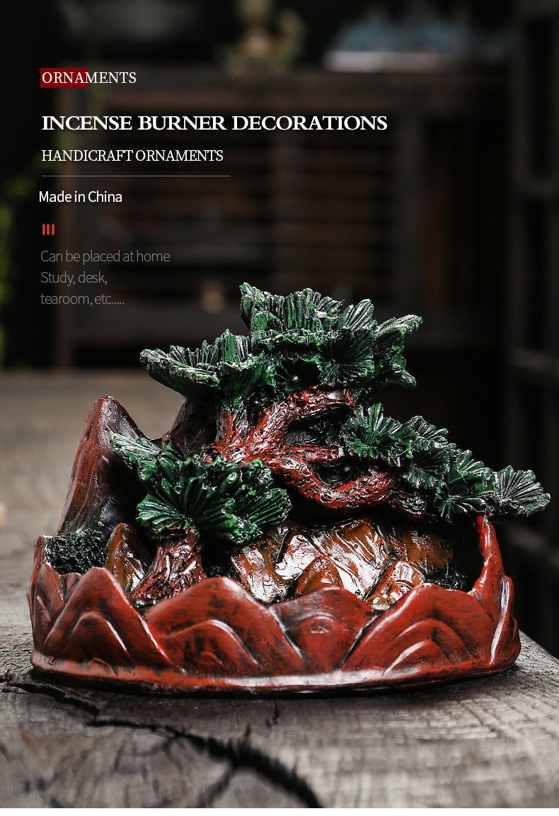 zensoullab Resin Christmas Tree Christmas Backflow Incense Burner Creative Pine Tree Smoke Backflow Aromatherapy Burner Home Decoration Ornament