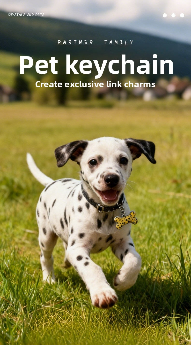 zensoullab Natural Crystal Bone Pet Dog Cat Pendant Purple Pink White Crystal Keychain Bag Charm Golden Retriever Pug