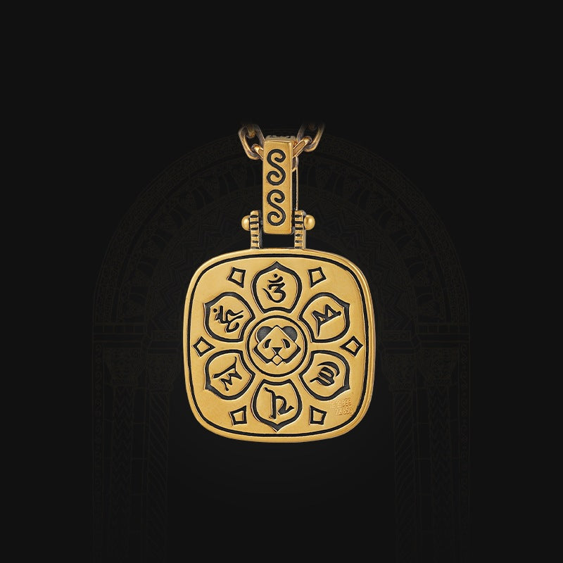 zensoullab Vintage Black Gold Pendant for Women Copper Plated Ancient Gold Pendant Hanging Pendant Zakiram Men's Trendy High-end Necklace