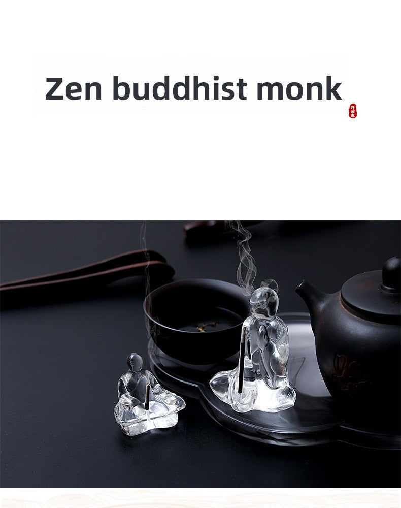 zensoullab Zen Incense Holder Creative Glass Home Incense Tea Ceremony Room Aromatherapy Stand Incense Ornament Backflow Incense Tea Ceremony Accessories