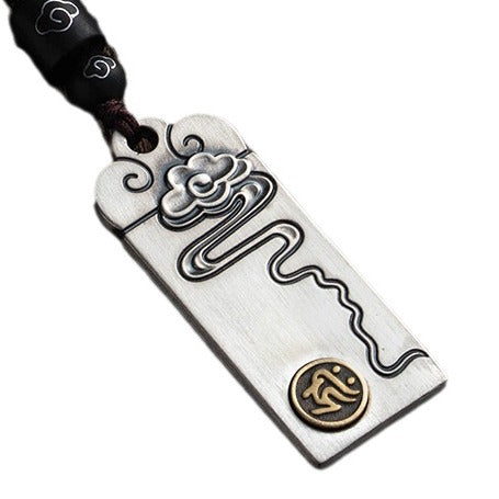 Zensoullab Thai Silver Solid Auspicious Cloud Zodiac Life Statue Pendant Men's Necklace Girls Valentine's Day Gift for Girlfriend