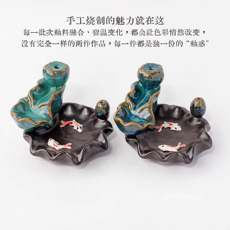 zensoullab Natural Crystal Money Tree Colorful Crystal Gravel Phoenix Tail Tree Backflow Incense Burner Wealth Tree Home Desktop Ornament