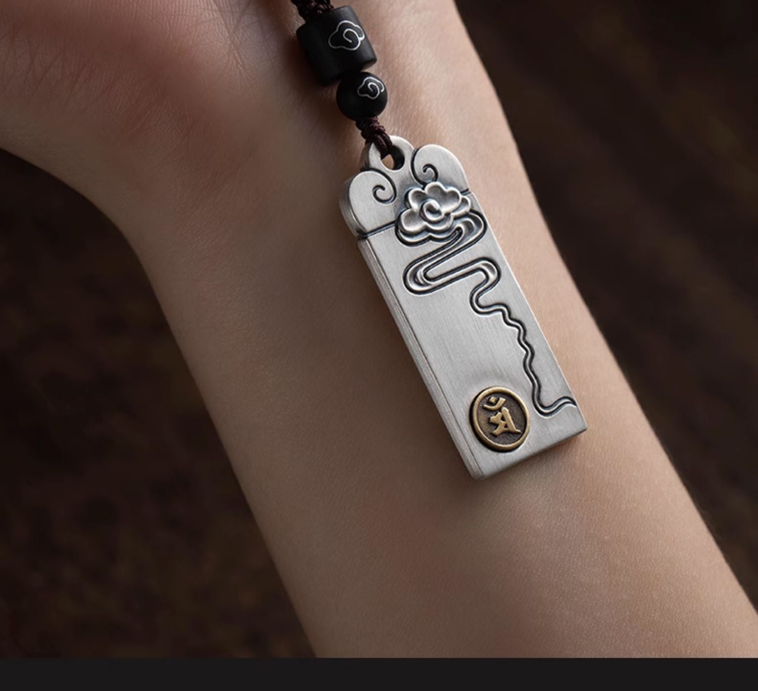 Zensoullab Thai Silver Solid Auspicious Cloud Zodiac Life Statue Pendant Men's Necklace Girls Valentine's Day Gift for Girlfriend