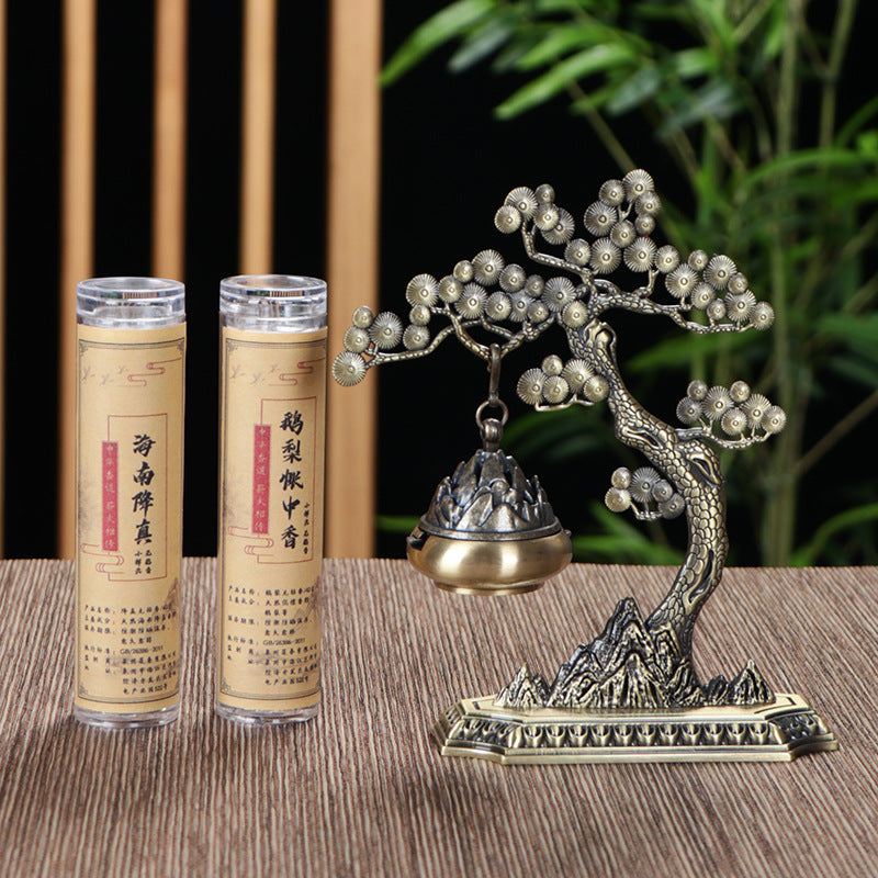 zensoullab Welcome Pine Chinese Style Aromatherapy Ornament Home Indoor Creative Incense Burner Sandalwood Hanging Incense Burner Incense Ceremony Tea Ceremony In Stock