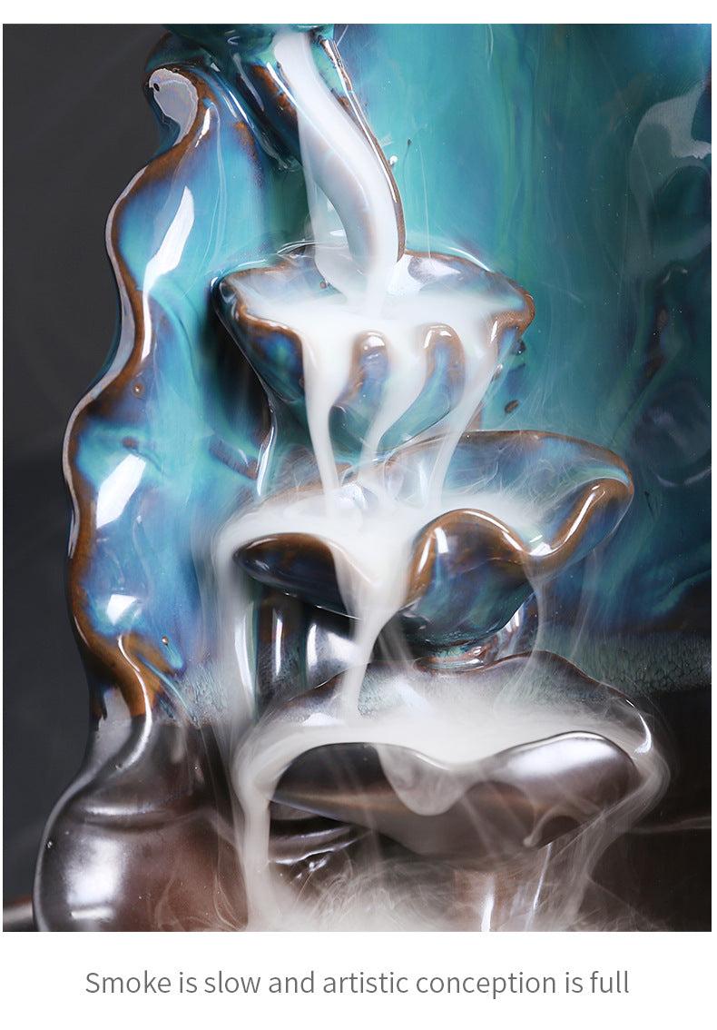 Amazon Ceramic Lotus Backflow Incense Burner Creative Blue Lotus Backflow Aromatherapy Burner Home Decor