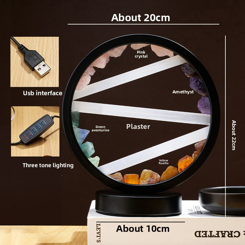zensoullab Natural Crystal Lamp Pink Crystal Gypsum Raw Stone Night Light Bedroom USB Bedside Festival Atmosphere Lamp
