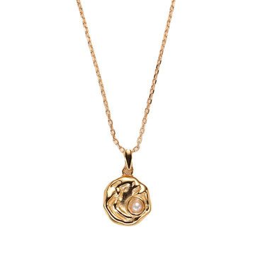 zensoullab S925 Sterling Silver Natural Pearl Garnet Necklace for Women with Elegant Wave Texture Round Pendant Choker