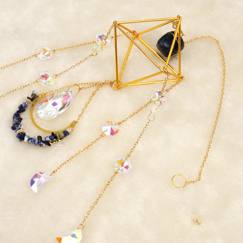 zensoullab Crystal Sun Catcher Air Rack Natural Gravel Lamp Prism Pendant Crystal Hanging Garden Decoration