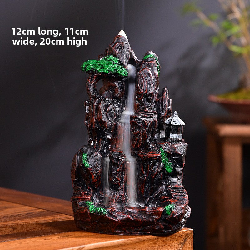 zensoullab Backflow Incense Sandalwood Indoor Aromatherapy Burner Home Living Room Resin Mountain Water Creative Small Ornament Incense Burner
