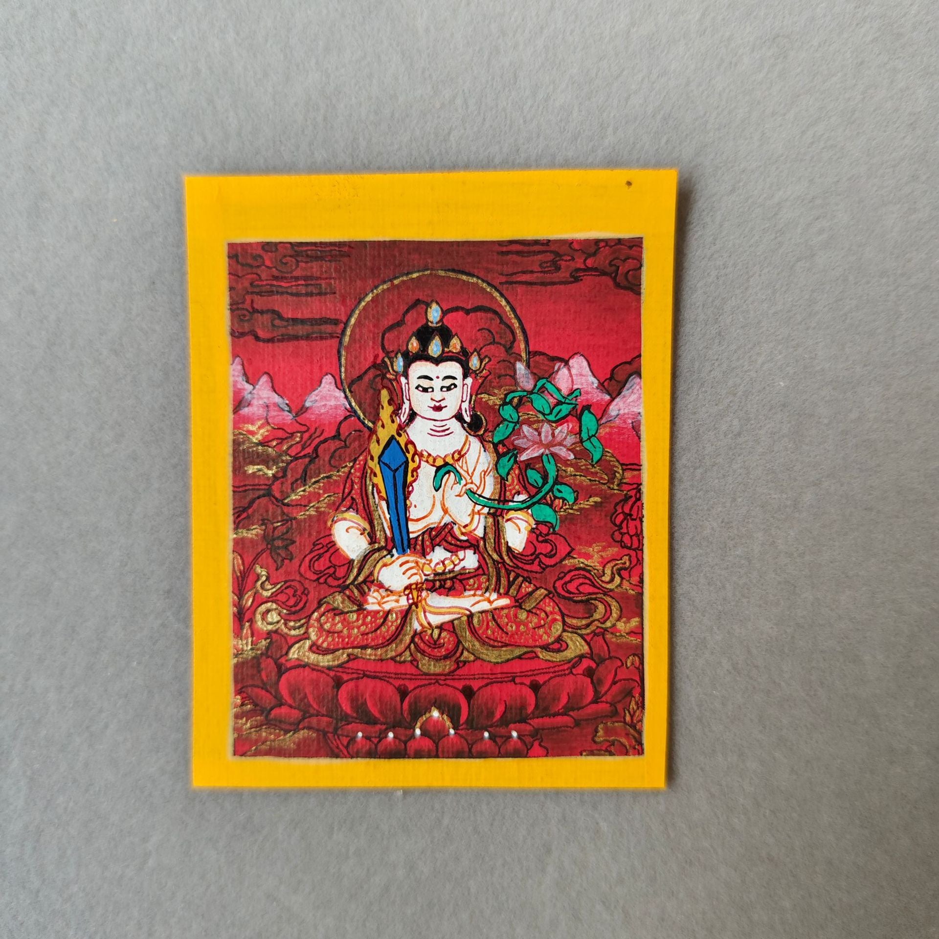 zensoullab Nepal Hand-painted Eight Guardian Deities Twelve Zodiacs Nativ Buddha Portable Thangka God of Wealth Green Tara Necklace Pendant