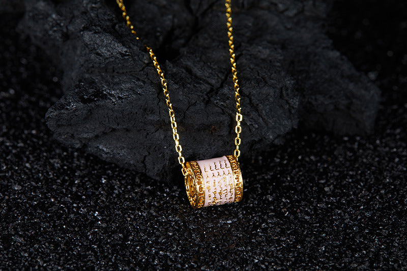 zensoullab Versatile Pink Pendant Necklace S925 Sterling Silver Clavicle Chain Women's Fashion Light Luxury High-end Jewelry