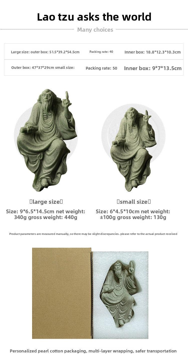 zensoullab New Chinese Style Small Ornaments National Style Desktop Landscaping Flowing Water Zen Style Bogu Rack Decoration Scene Layout Laozi Sculpture