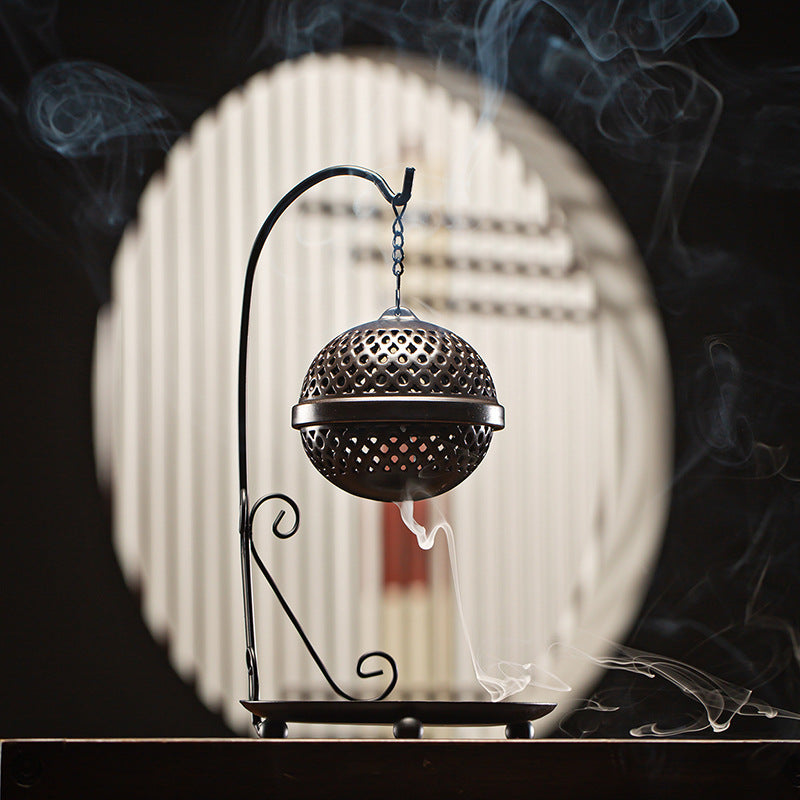 zensoullab Zen Hollow Backflow Incense Burner Aromatherapy Ball Hanging Burner Home Tea Ceremony Indoor Hanging Incense Holder Creative Ornament